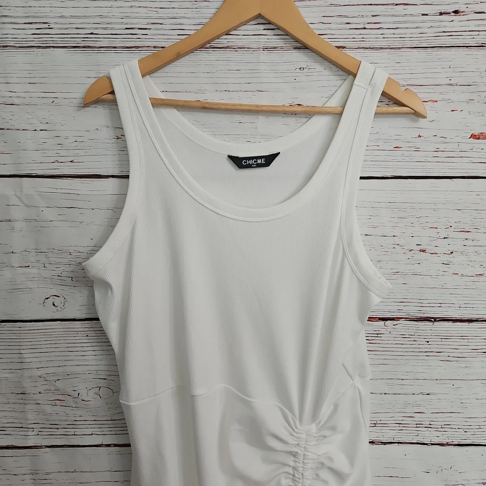NWOT ChicMe XXL White Sleeveless Womens White Dress - Picture 16 of 16